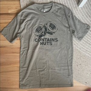 Lincoln Outfitters Gray/Green Graphic Tee - Contains Nuts Design